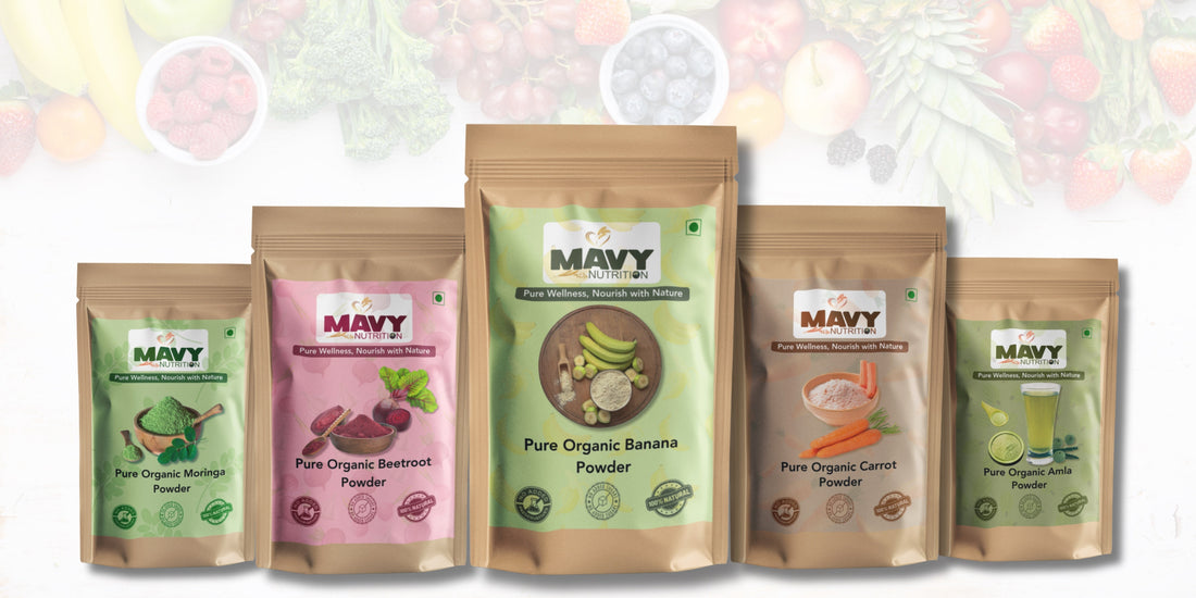 Mavy Nutrition Pure Organic Dehydrated Fruit and vegetable powders Banner
